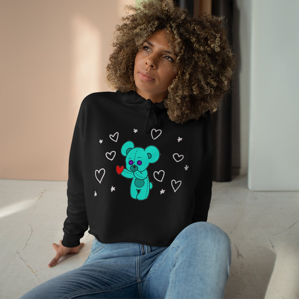 TeddyBear Luv Crop-Hoodie