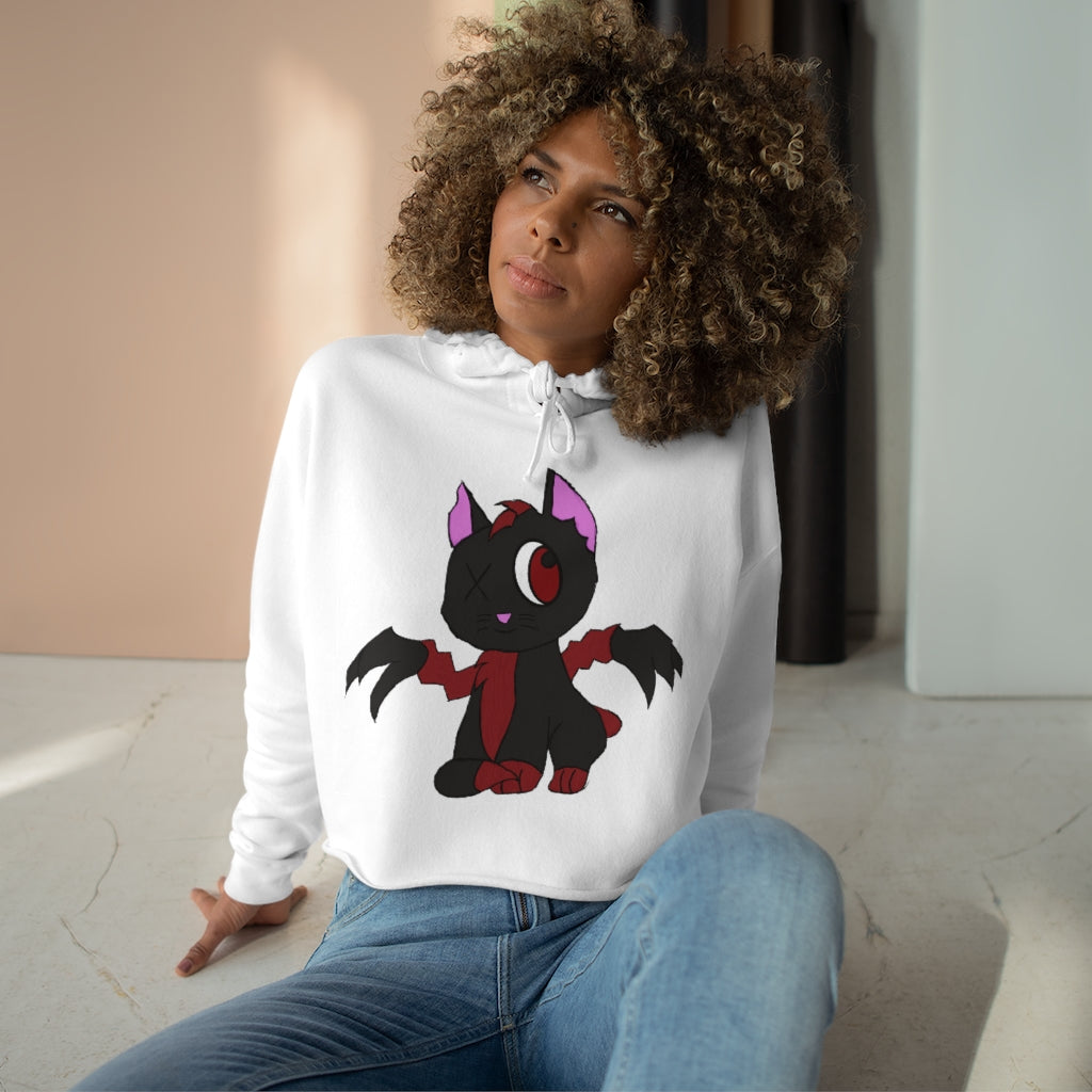 Evil Kitty Crop-Hoodie